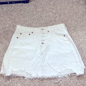 American Eagle high waisted off white jean skirt